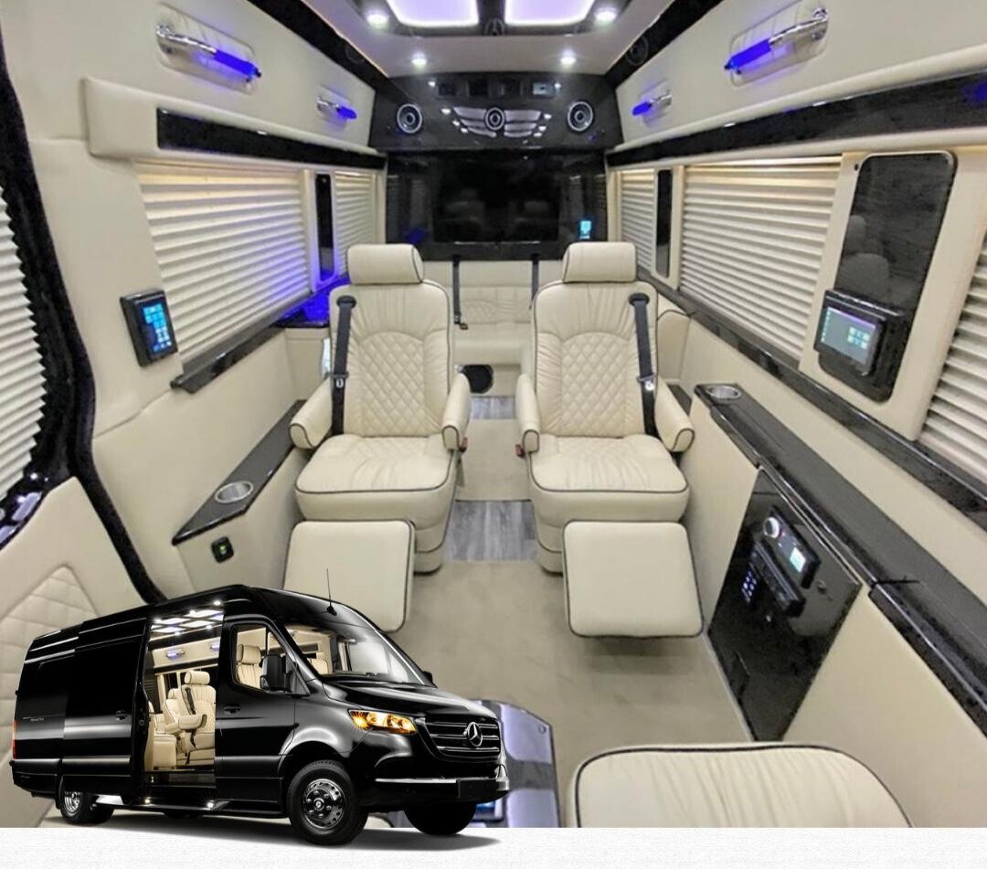 Black jet sprinter van