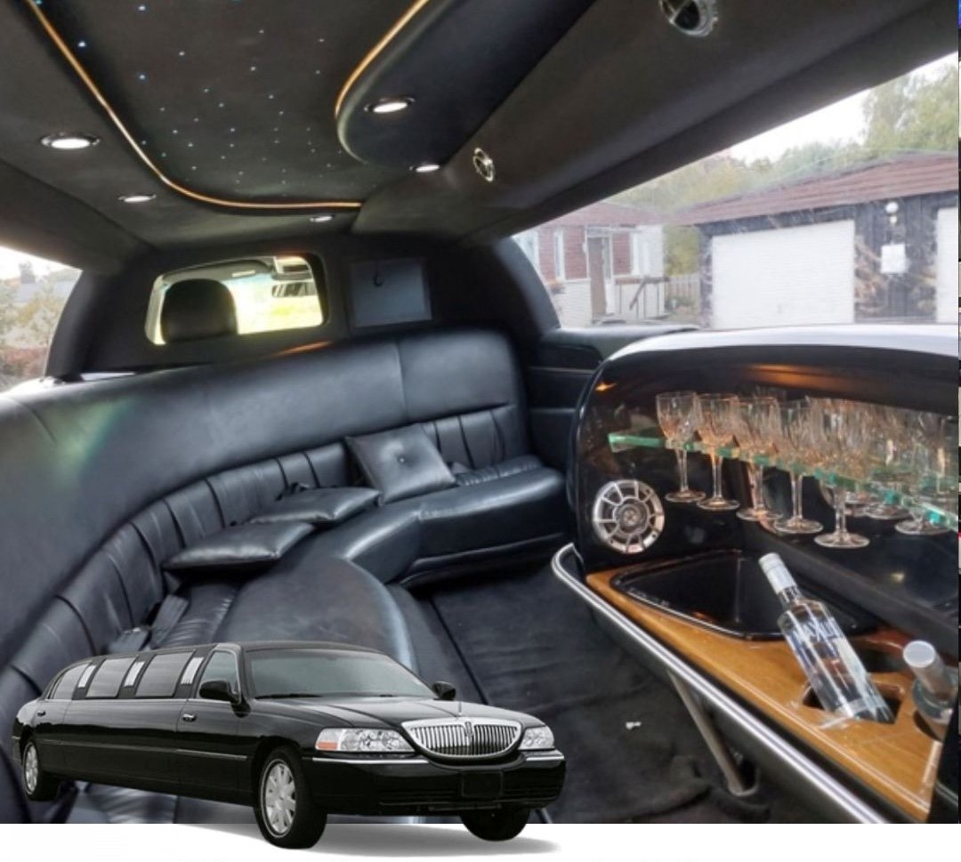Classic, black stretch limousine
