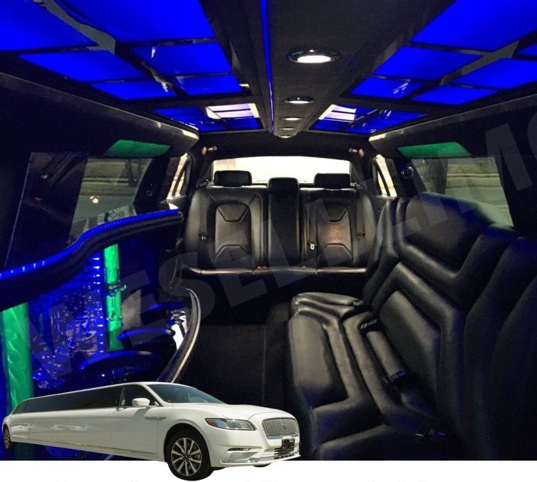 White, continental stretch-limousine
