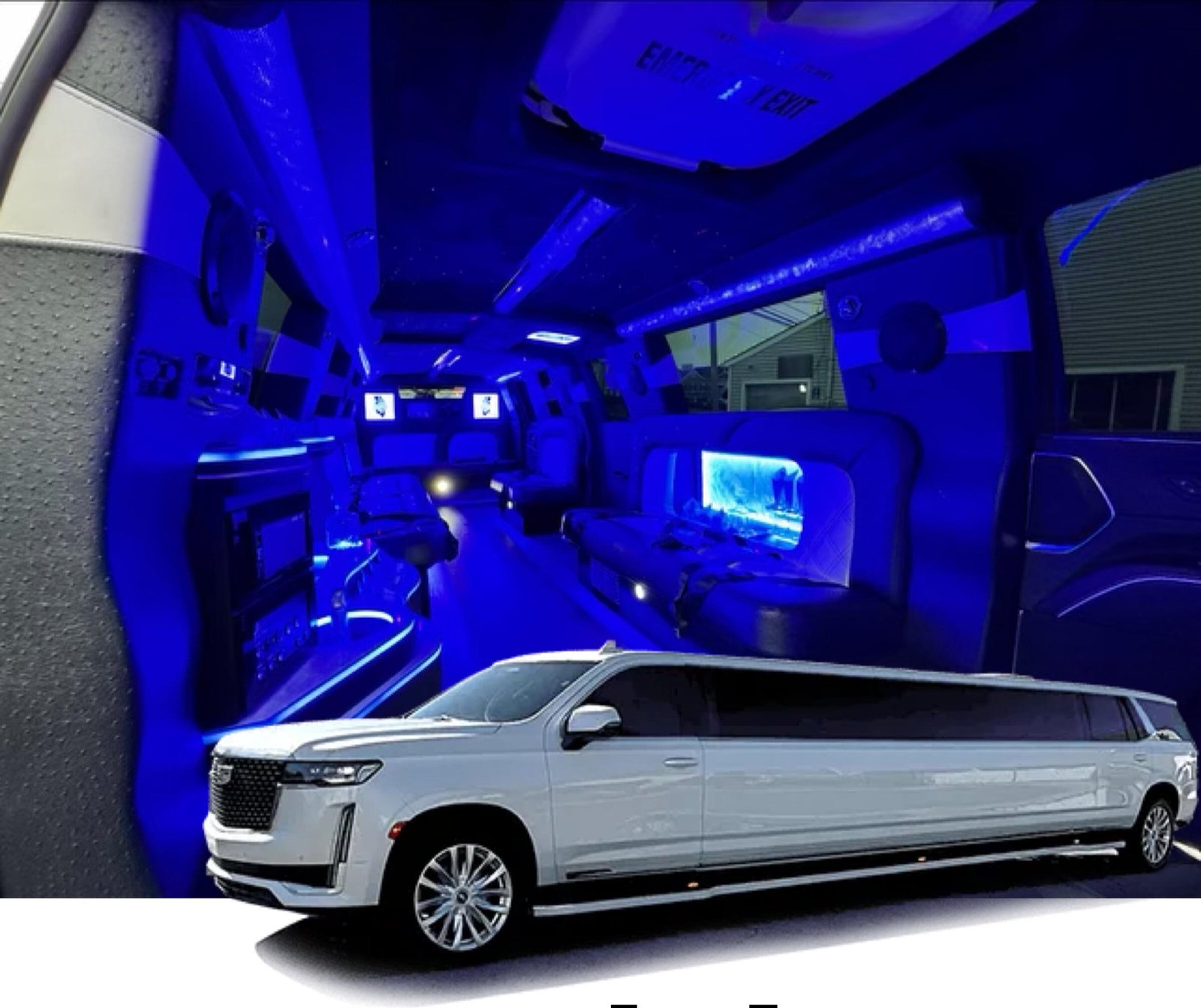 White Escalade Stretch Limousine